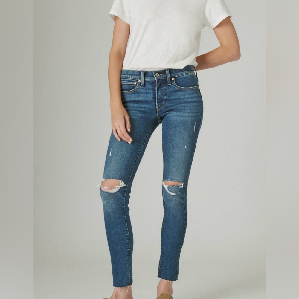Lucky brand mid rise ankle skinny jeans